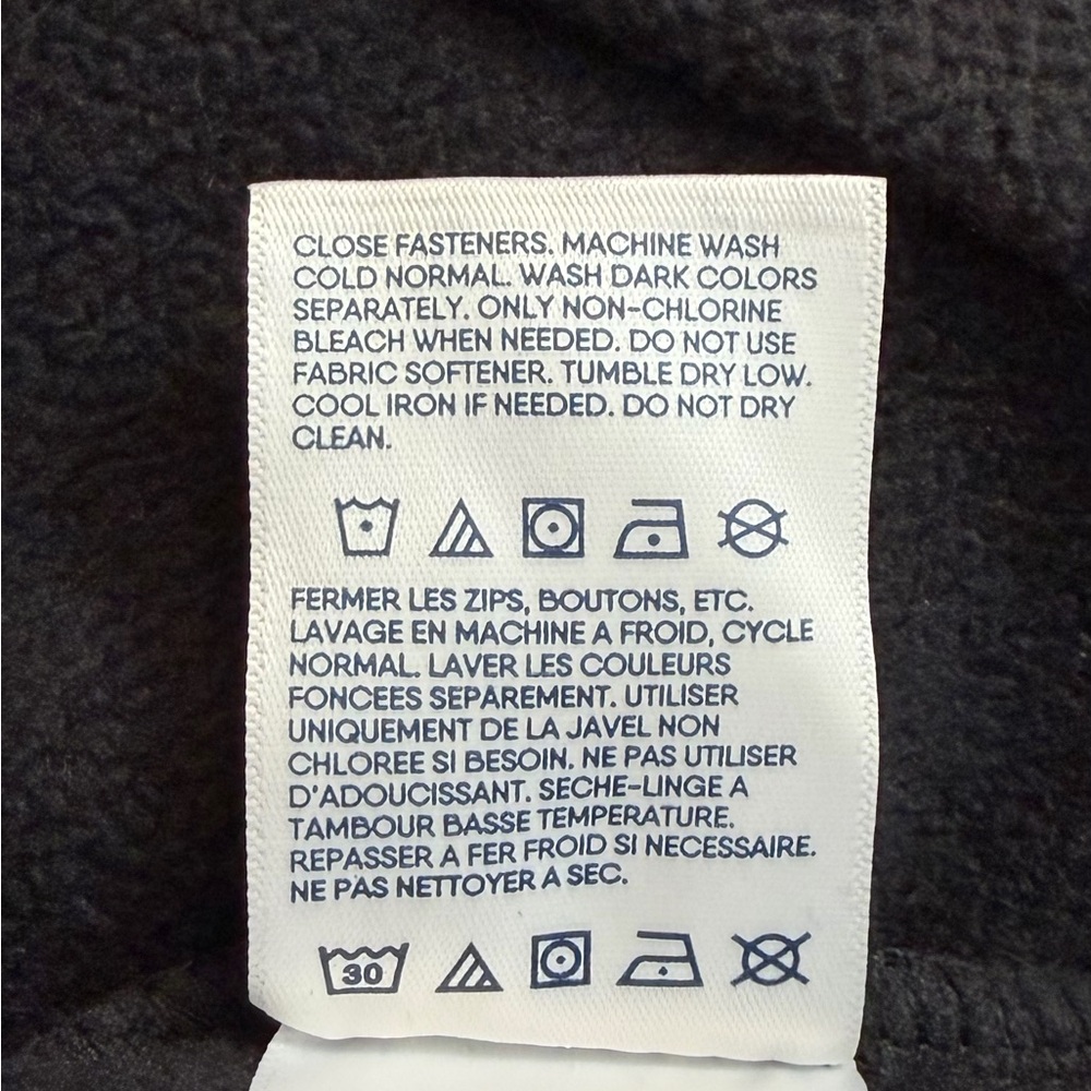 Lands’ End Grid Fleece Jacket Full Zip XXL 20 Black Pink Trim - Picture 7 of 7